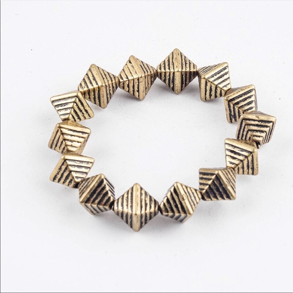 Bohemian Pyramid Brass Bracelet